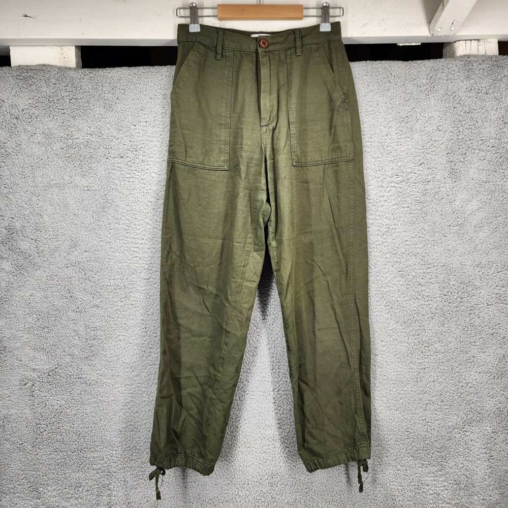 Urban Outfitters Olive Green‎ Cargo Pants Drawstring Ankle Utility Size 2/UK6